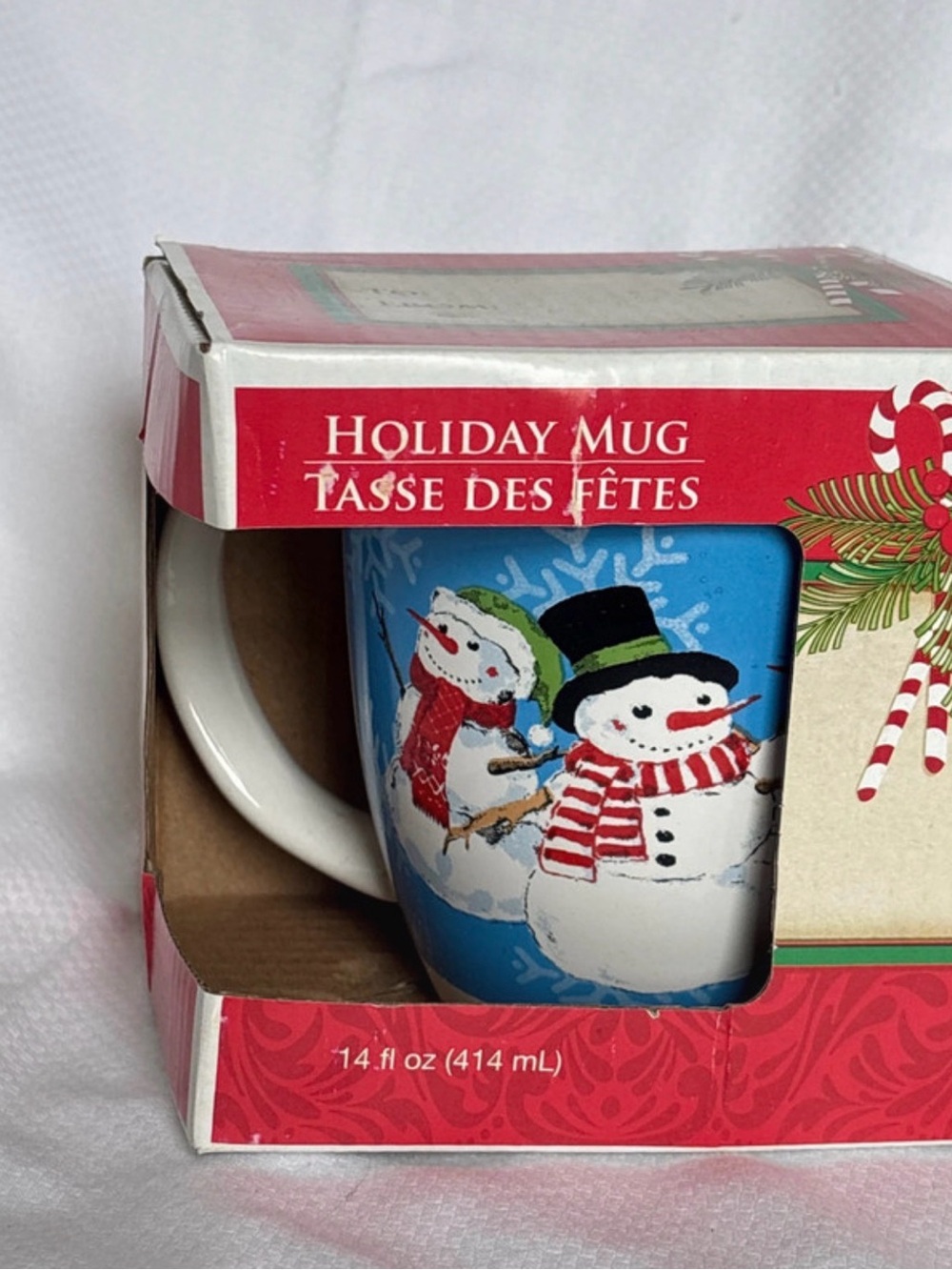 Snowman Ceramic Coffee Mug - Blue